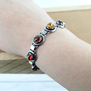 925 Sterling Silver Amber Bracelet